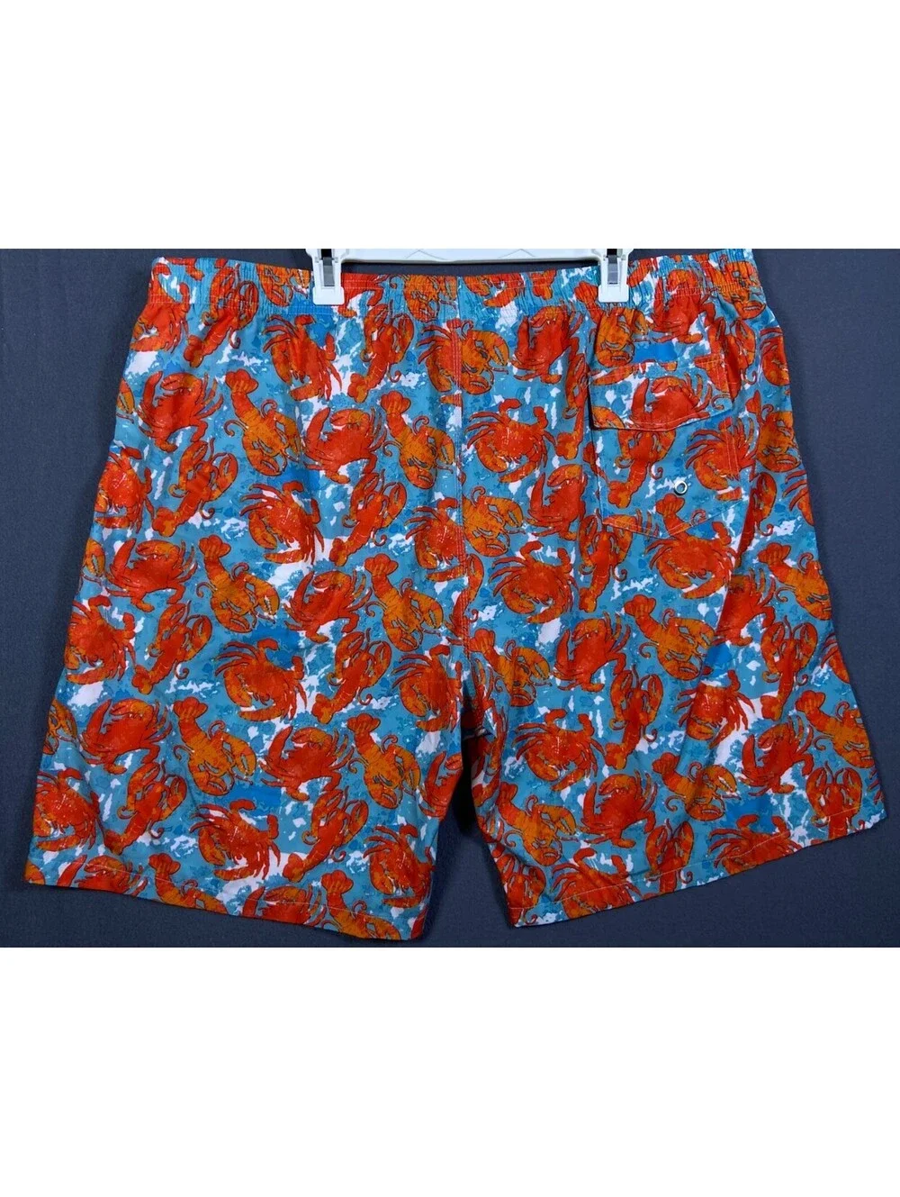 Men's Japanese Tropical Crab Lobster Hawaiian Print Swim Trunks 5XL Shorts EUC!